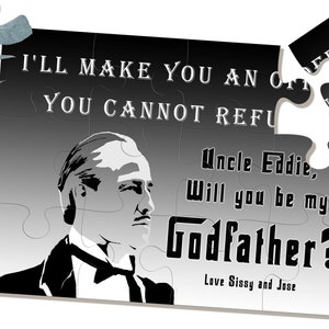 Puzzle Invitation for Godfather, Will you be my Godfather, Will you be our Godfather, Godfather gift, Godfather Proposal, Godfather Invite