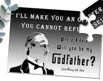 Puzzle Invitation for Godfather, Will you be my Godfather, Will you be our Godfather, Godfather gift, Godfather Proposal, Godfather Invite