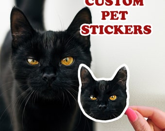 Custom Pet Portrait Sticker: Waterproof Cat Decal