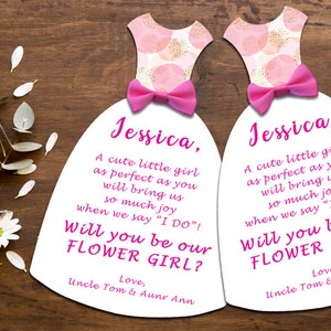 Flower Girl Dress Proposal Inviti, Will You Be Our Flower Girl, Flower Girl Proposal Card, Junior Bridesmaid Proposal Card with Ribbon