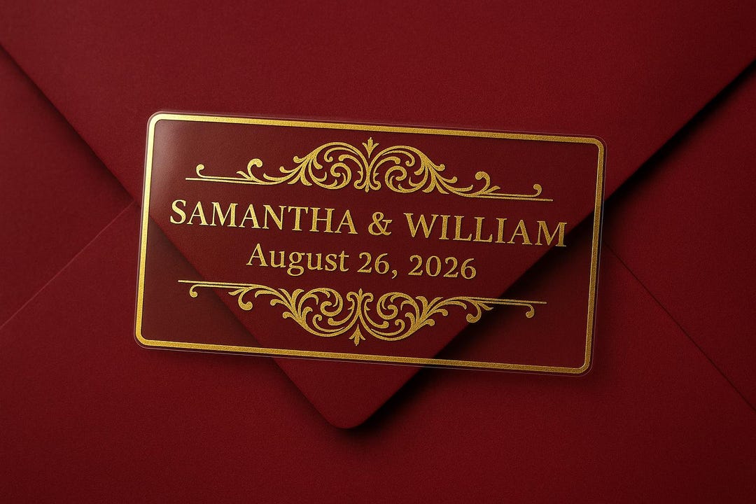 Custom Thank You Wedding Stickers: Gold Foil Favor Labels - Etsy