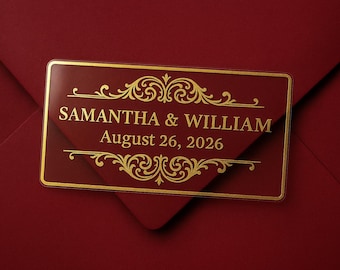 Personalisierte Hochzeitsaufkleber: Goldfolienetiketten