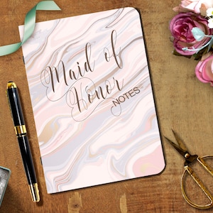 Maid of Honor A5 Notebook: Marble Wedding Planner