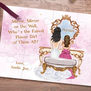 Will You Be Our Flower Girl Puzzle Will You Be My Junior Bridesmaid Puzzle Mirror, Mirror on the Wall Who is the Fairest Flower Girl image 2