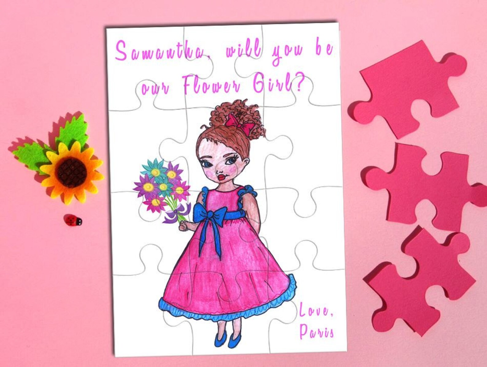 Will You Be My Flower Girl Puzzle Personalized Flower Girl Etsy