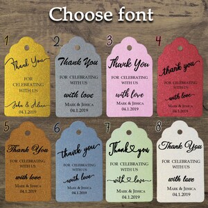 SHIMMER/ Kraft Thank You Tags / Bridal Shower Favor Tags, Classic / Rustic Favor Tags, Wedding Tags, Personalized Gift Tags, Party Tags image 3