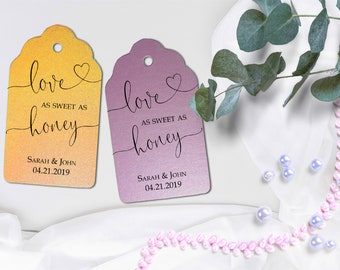 Love is Sweet Wedding Favor Tags - Honey Wedding Favor Tags- Meant to Bee - Custom Tags Perfect for Honey - Candy Favor Tags - Honey Jar Tag