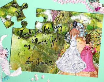 Thank You For Being My Flower Girl - Flower Girl Puzzle -  Thank You Flower Girl Puzzle -  Thank You Card - Flower Girl Favor