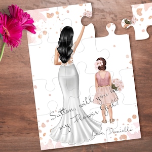 Junior Bridesmaid Gift Ideas- Will You Be Our Flower Girl Puzzle- Will You Be My Junior Bridesmaid Puzzle - Flower Girl Favor