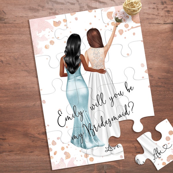 Bridesmaid Proposal Puzzle- Will You Be My Bridesmaid- Maid of Honor Proposal- Matron of Honor Proposal, Personal Attendant Card