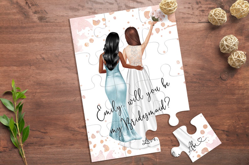 Trauzeugin fragen - die schönsten Ideen & Geschenke + 7 Karten-Vorlagen Brautjungfer Vorschlag Puzzle Willst Du meine Brautjungfer Bild 2