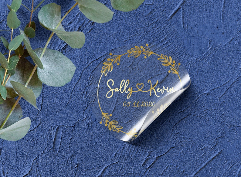 Personalised Envelope Seals/ Gold Foil Wedding Stickers/ Gold Etsy