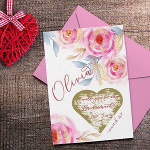 Scratch off "Matron of Honor" Proposal Card/ Will You Be My Bridesmaid/ Personal Attendant Proposal Card, Flower Girl Scratch Off Card