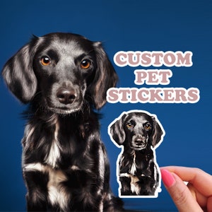 Custom Pet Sticker Using Your Pet Photo,  Custom Dog Water Bottle Sticker, Dog Face  Decals, Sticker of My Dog