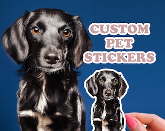 Custom Pet Sticker Using Your Pet Photo,  Custom Dog Water Bottle Sticker, Dog Face  Decals, Sticker of My Dog