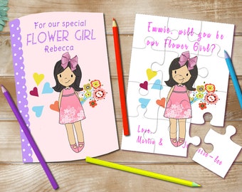 Flower Girl Proposal Puzzle: Personalized Jigsaw Invitation