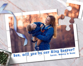 Ring Bearer Photo Puzzle, Will You Be Our Ring Bearer Photo Proposal, Ask Ring Bearer,  Photo Puzzle Frame for  Ring Bearer