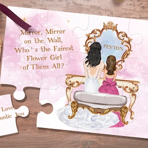 Will You Be Our Flower Girl Puzzle - Will You Be My Junior Bridesmaid Puzzle- Mirror, Mirror on the Wall- Wie is het eerlijkste bloemenmeisje