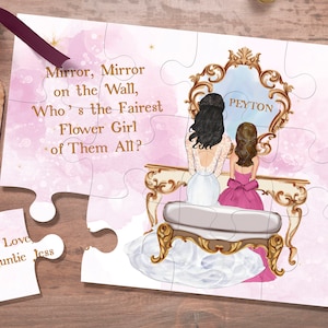 Will You Be Our Flower Girl Puzzle Will You Be My Junior Bridesmaid Puzzle Mirror, Mirror on the Wall Who is the Fairest Flower Girl image 1