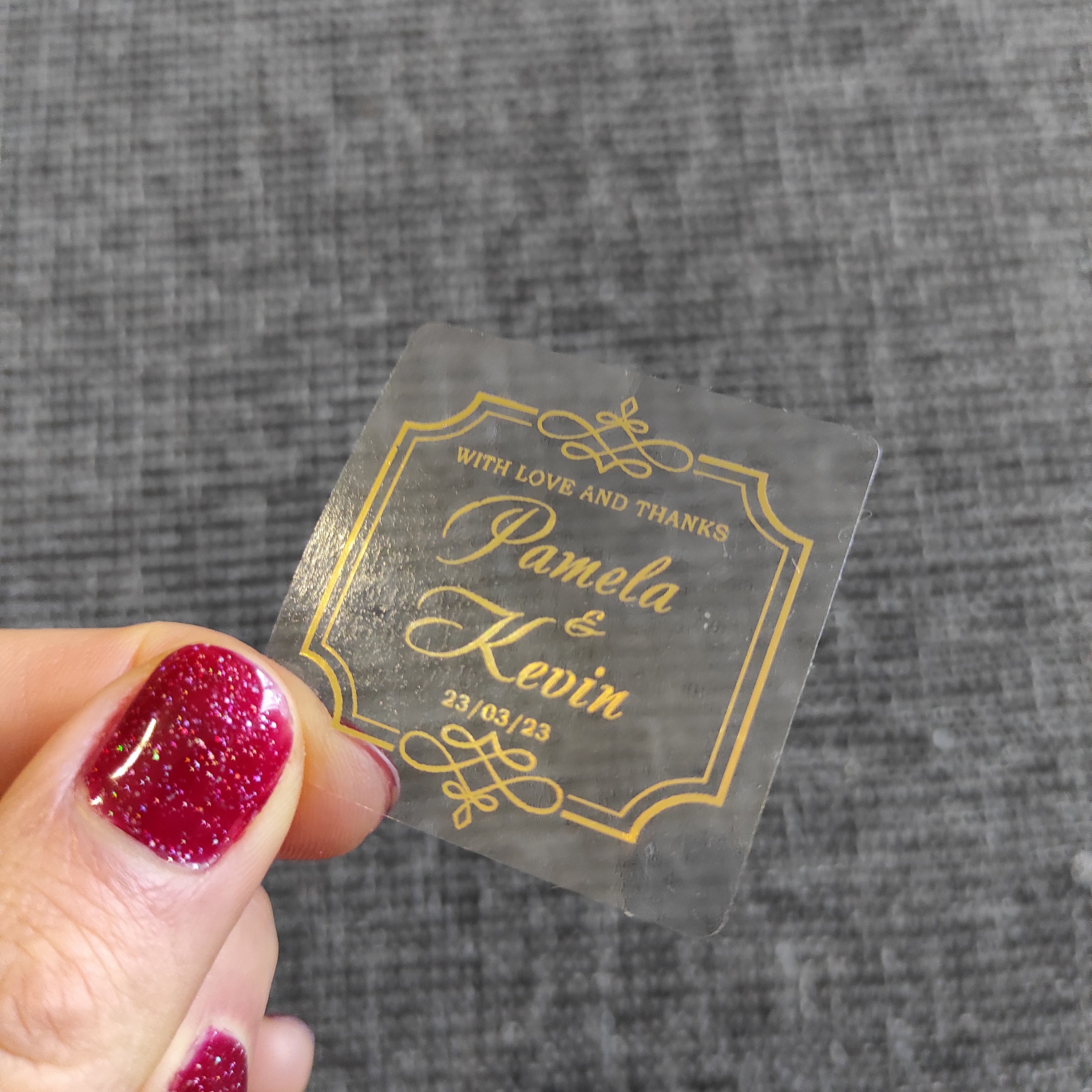 Gold Foil Wedding Favors Transparent Labels Stickers for - Etsy