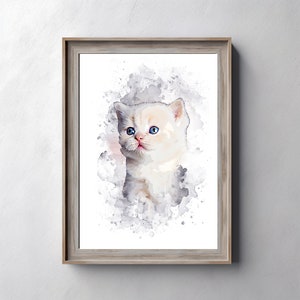 Retrato de mascota en acuarela, memorial de mascota, pintura de mascota a partir de una foto, pintura de perro personalizada, regalo para amantes de los perros, póster de gato, pérdida de mascota
