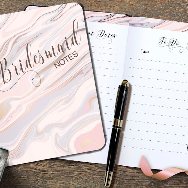 Bridesmaid Notebook, Bridesmaid Wedding Planner Book A5, Bridesmaid Gifts, Bridesmaid Notepad Gifts, My Bridesmaid Notes Planner