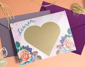 Bridesmaid Proposal Scratch Off Card: Floral Wedding Card