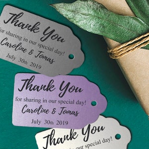 Personalized Thank You Tags - Wedding Thank You Tags- Thank You For Celebrating Tags Wedding- Choose Color and Font- Wedding Favor Tags