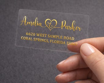 GOLD Folien Hochzeitsadressaufkleber: Benutzerdefinierte Antwortaufkleber