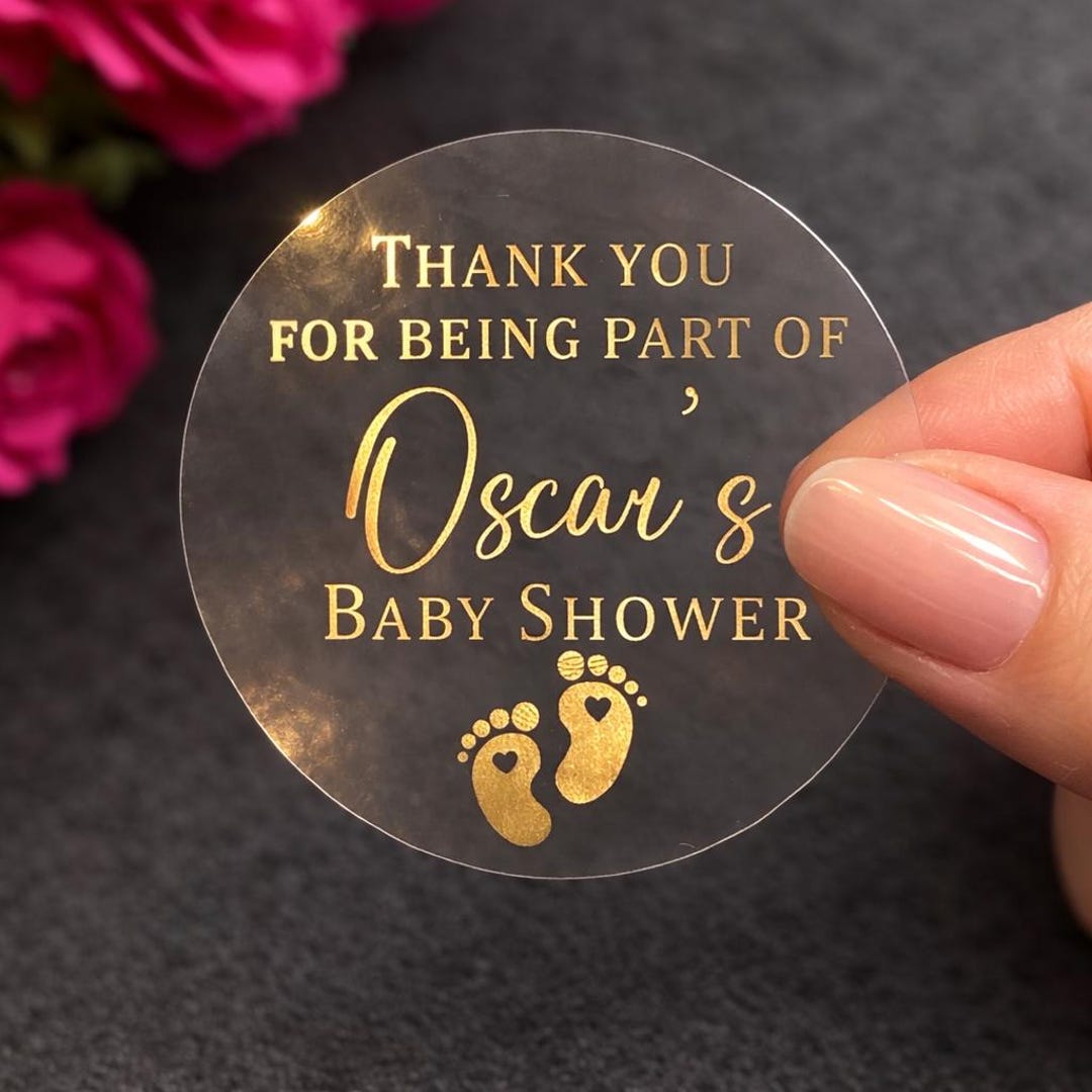 Personalized Gold Foil Baby Shower Stickers: Thank You Favor Labels - Etsy