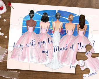 Bridesmaid Gift, Will You Be My Bridesmaid Puzzle, Maid of Honor Proposal, Bridesmaid Proposal, Bridal Proposal, Asking Bridesmaids