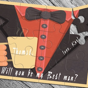 Will You Be My Best Man, Best Man Invitation, Best Man puzzle, Ask Best Man, Best Man card, Be my Groomsman, Ask Groomsman, Puzzle Invite image 1