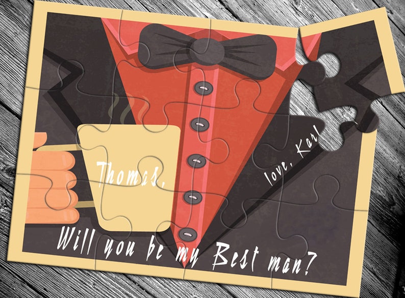 Will You Be My Best Man, Best Man Invitation, Best Man puzzle, Ask Best Man, Best Man card, Be my Groomsman, Ask Groomsman, Puzzle Invite image 1