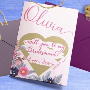 Junior Bridesmaid Proposal Scratch OFF Card, Will You Be My Maton of Honor Card, Wedding Card Proposal, Bridesmaid Proposal Gift Card