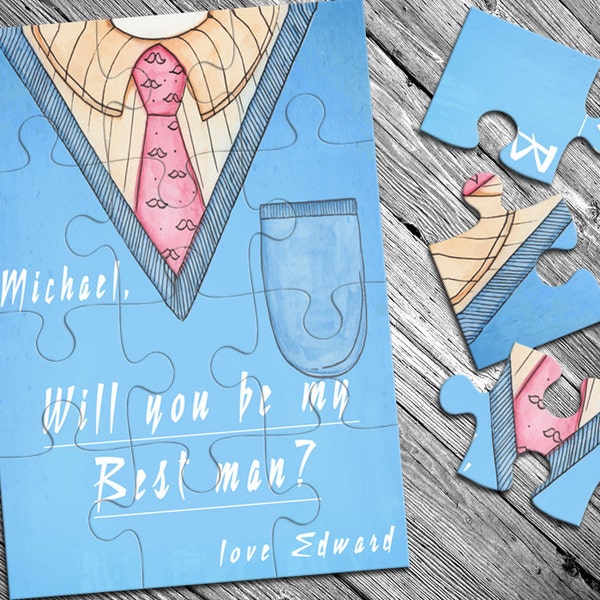 Puzzle Invite for junior Groomsman, Will you be my Best Man, Will you be my Usher, Will you be my Groomsman, Puzzle proposal, asking Usher