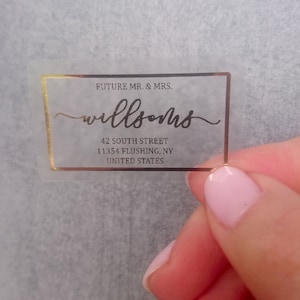 Individuelle Rücksende-Adressaufkleber/ FOLIE Hochzeit Adressaufkleber/ Hochzeits-Adressaufkleber/ Rücksendeetiketten Silber/ Gold