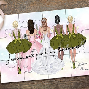 Bridal Party Wedding Proposal Puzzle, Bridesmaid Gift Ideas, Will You Be My Bridesmaid, Maid of Honor Proposal, Team Bride Bridal Party
