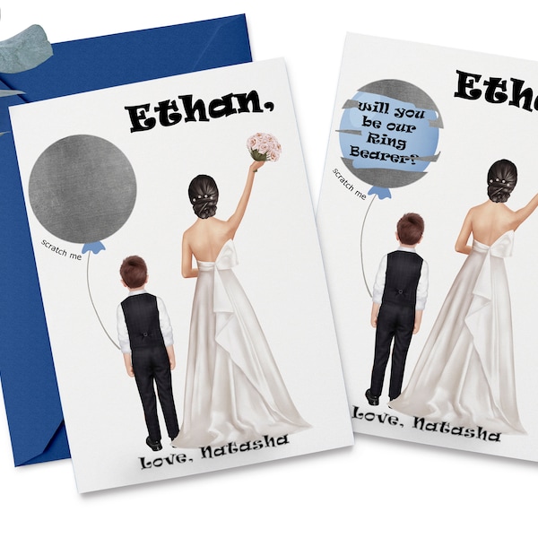 Scratch off "Will you be my Ring Bearer" Proposal cards/ Personalised Page Boy Card/ Ring Security Gift/ Ring Bearer Gift for Toddler