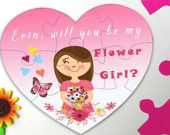 Will You Be My Flower Girl, Personalized Flower Girl Puzzle, Heart Puzzle, Flower Girl Gift Puzzle, Ask Flower Girl, Flower Girl Proposal