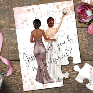 Bridesmaid Proposal Puzzle- Will You Be My Bridesmaid- Maid of Honor Proposal- Matron of Honor Proposal, Personal Attendant Card