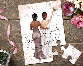 Bridesmaid Proposal Puzzle- Will You Be My Bridesmaid- Maid of Honor Proposal- Matron of Honor Proposal, Personal Attendant Card