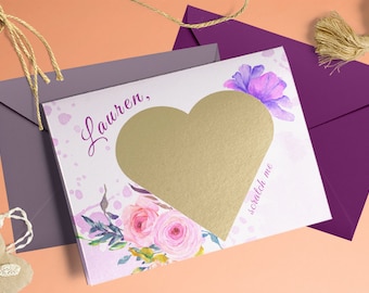 Bridesmaid Proposal Scratch Off Card: Floral Wedding Party Card