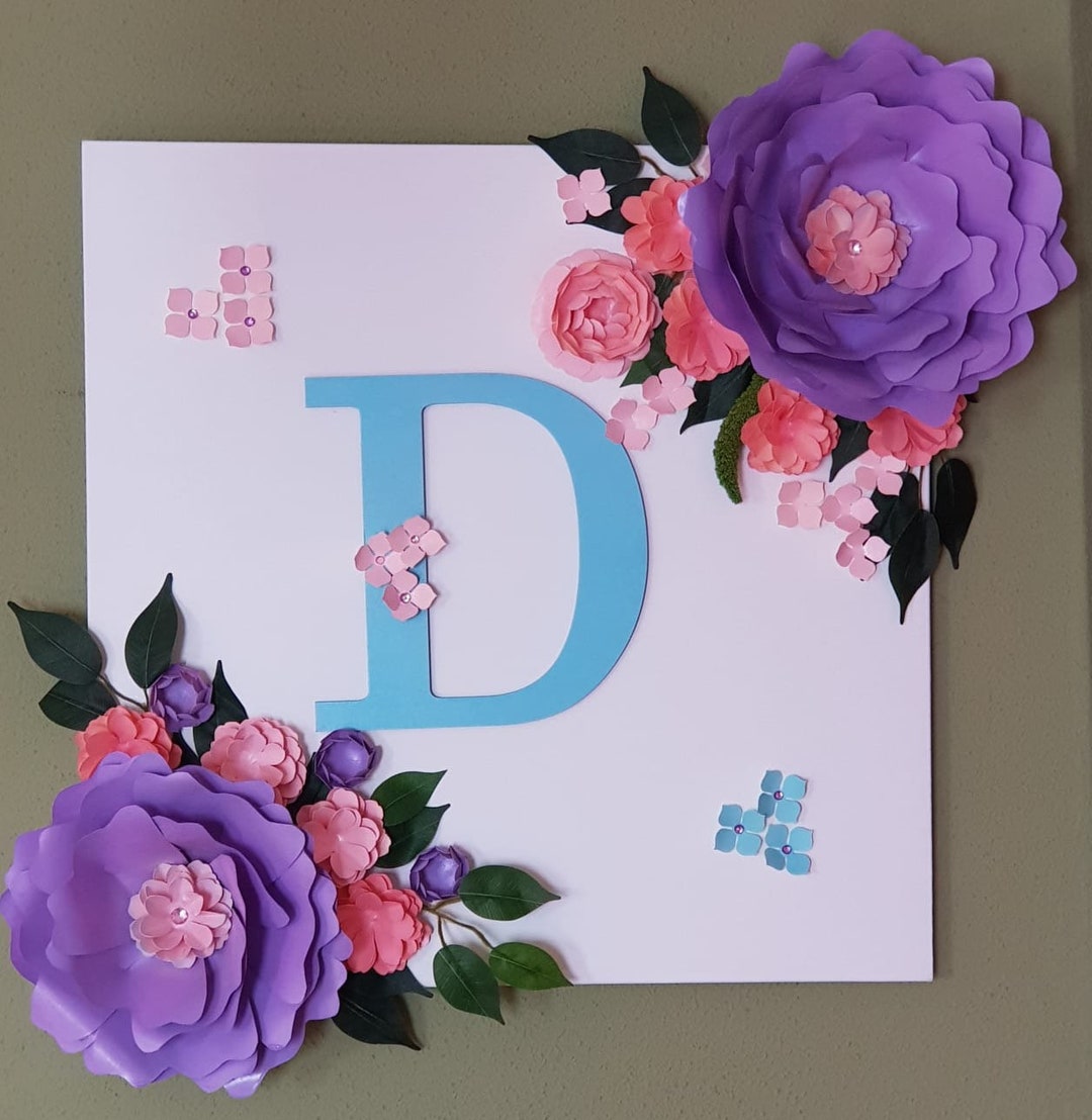 Paper Flowers 3D Art Paper Flowers Canvas Wall Hanging Home Decor