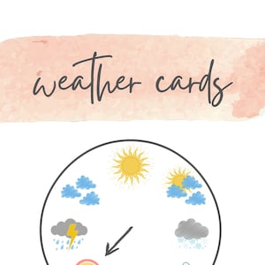 Cartes météo imprimables (impressions numériques fantastiques pour Waldorf, étude de la nature, école à la maison, école maternelle et maternelle inspirée de Charlotte Mason)