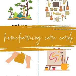 Tarjetas de atención de aprendizaje en el hogar: 44 tarjetas que incluyen temas clásicos y basados en Charlotte Mason (tarjetas de tareas de educación en el hogar imprimibles/digitales)