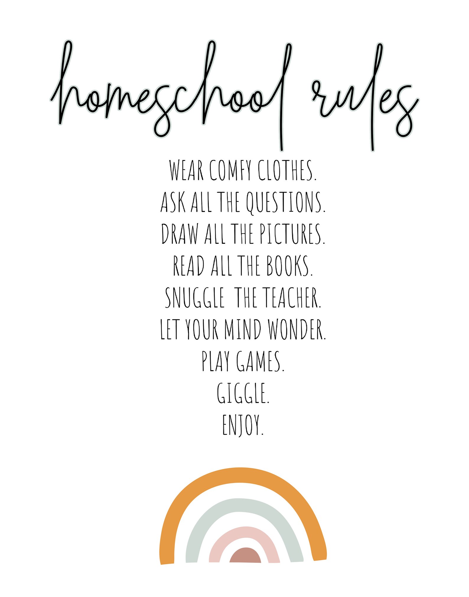 Homeschool Rules Print digital download - Etsy España