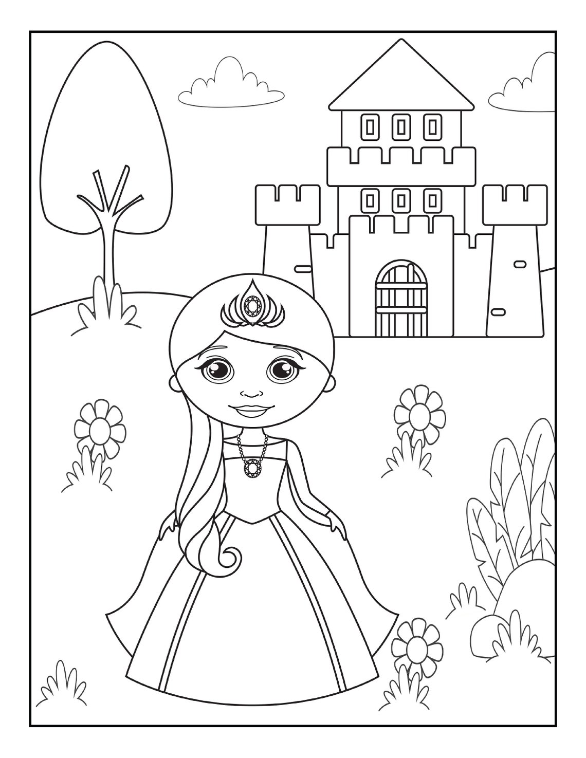 Princess Coloring Book and Sheets | Etsy