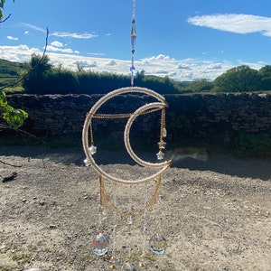 Large Crystal Moon Suncatcher