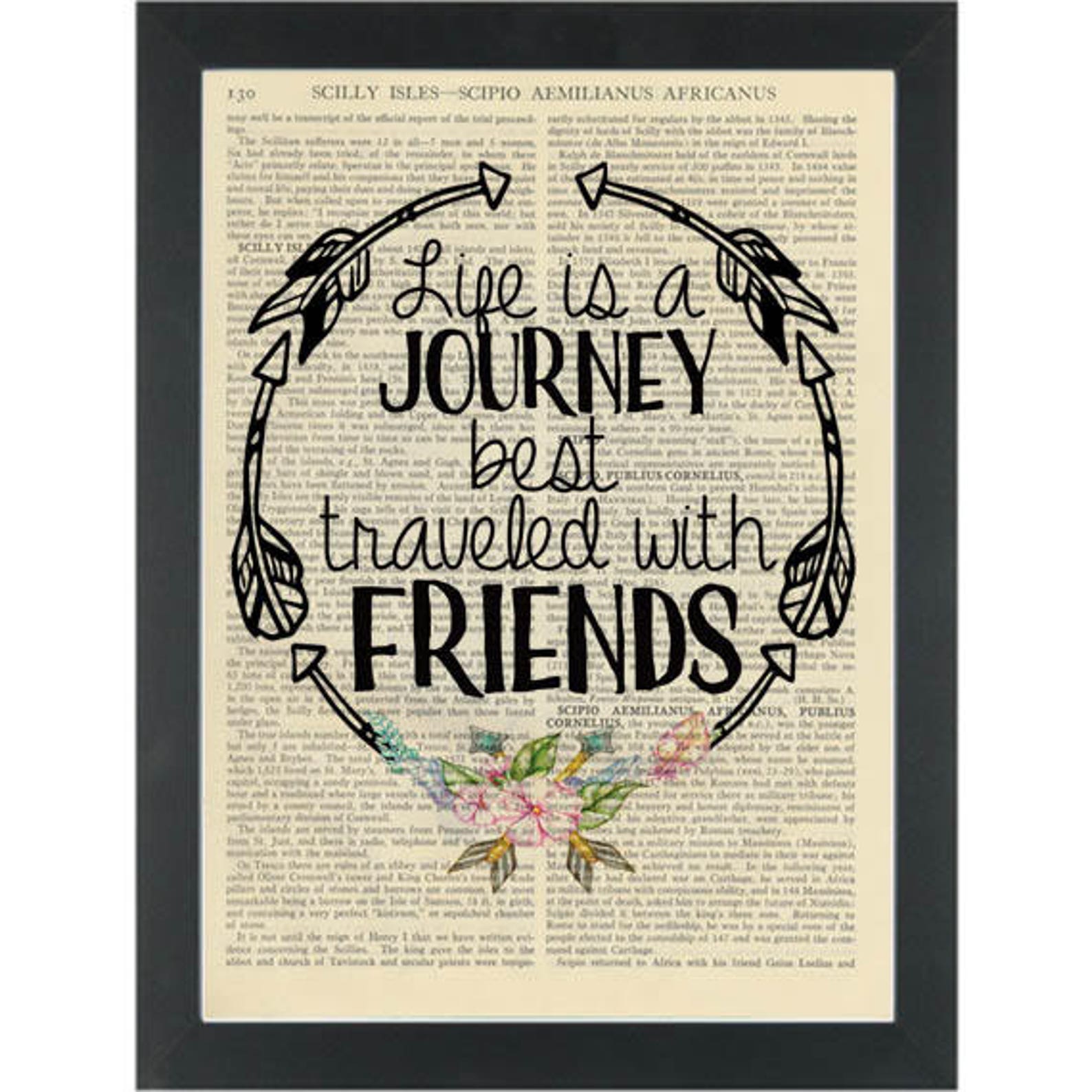 Inspirational friendship quote Life is a journey best traveled Etsy