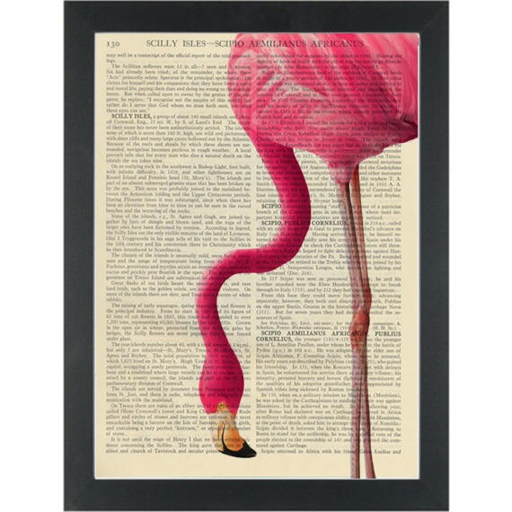 Pink Flamingo Dictionary Art Print | Etsy